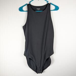 Old Navy Large Black Sleeveless Bodysuit Women Tank One Piece Stretch Cotton L
